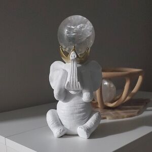 Elephant Figurine Crystal Sphere Stand